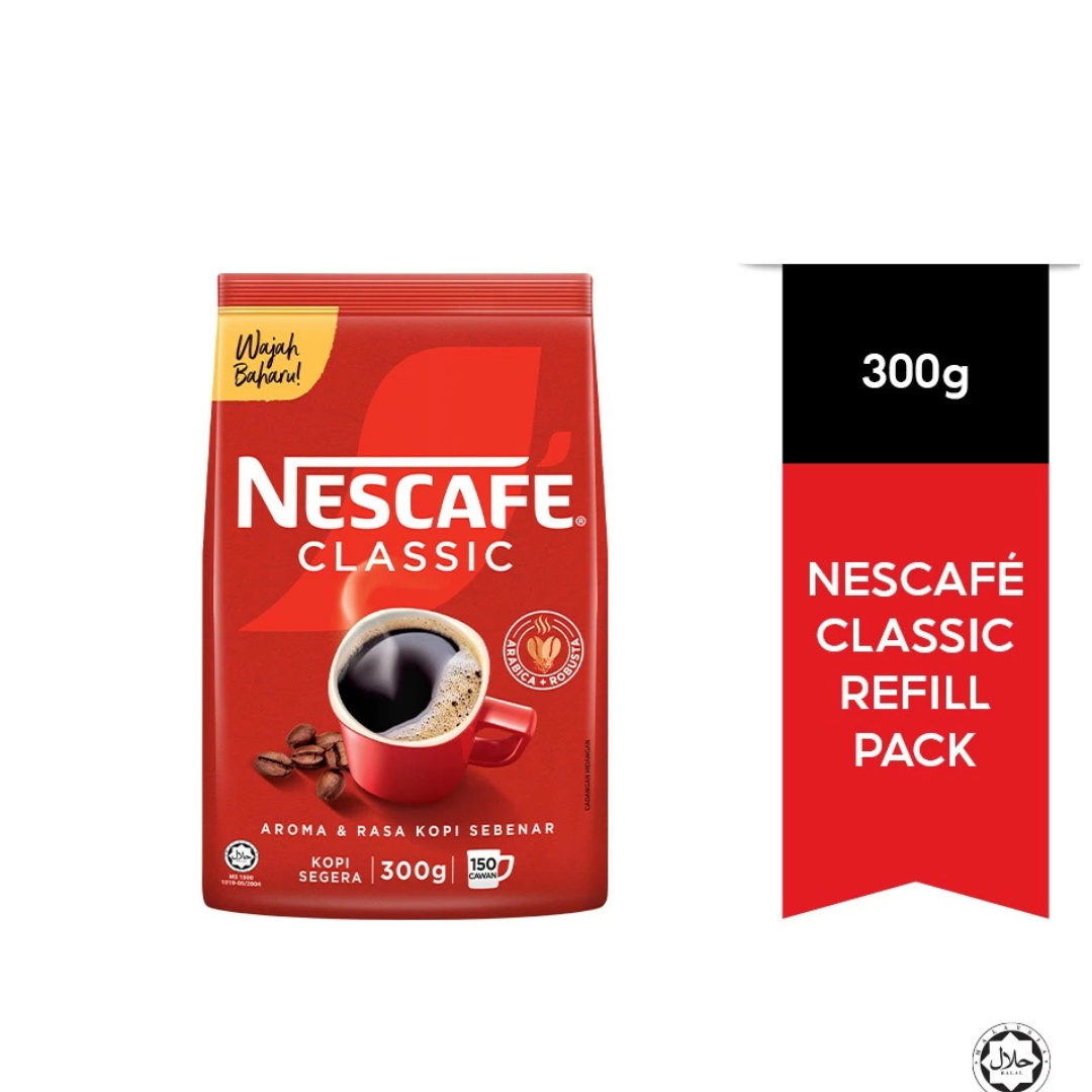 Untitled design (1) Nescafe Classic Instant Coffee Powder Refill Pack 300g - Image 1